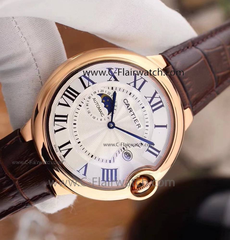 Cartier Ballon Bleu Moonphase Rose Gold Watch 43mm